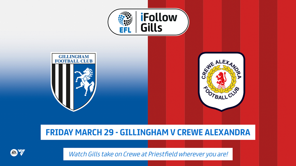 Watch Live | Gillingham v Crewe Alexandra