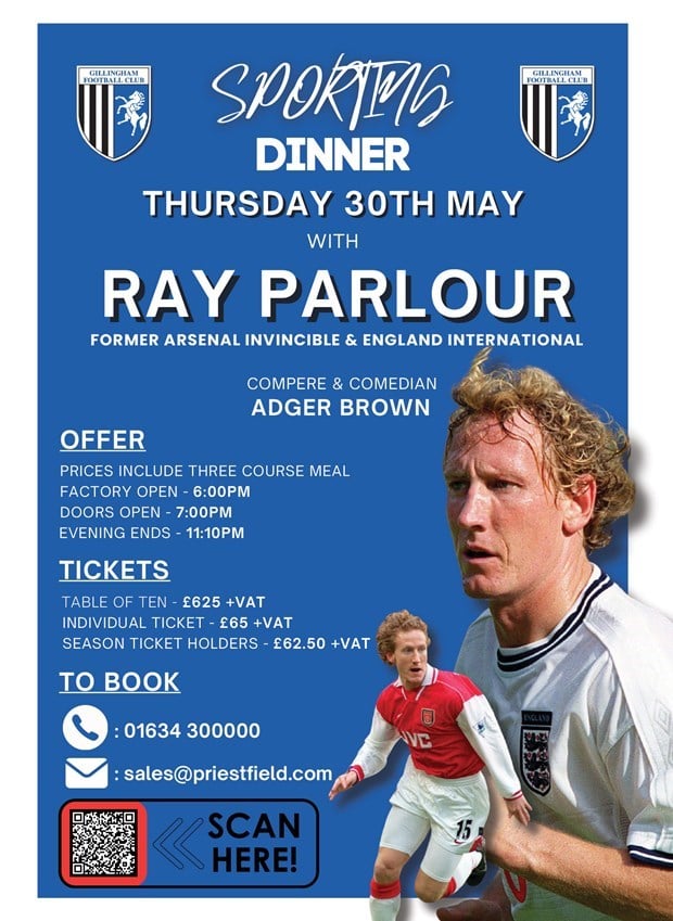 Ray Parlour to be our special guest for next Sportsman's Dinner