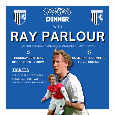 Ray Parlour to be our special guest for next Sportsman's Dinner
