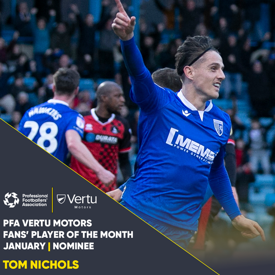 Tom Nichols nominated for PFA Player of the Month for January