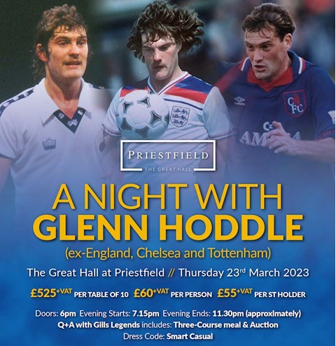 An evening with Glenn Hoddle is coming to Priestfield